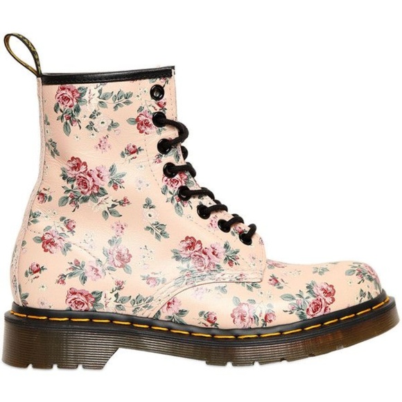 dr martens pink flowers
